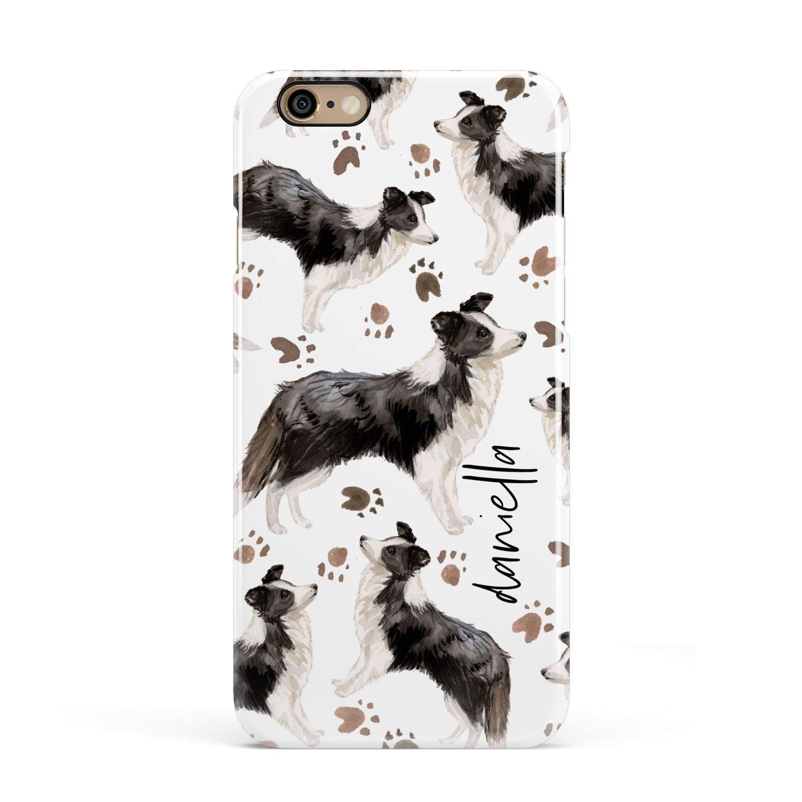 Personalised Border Collie Dog Apple iPhone 6 3D Snap Case