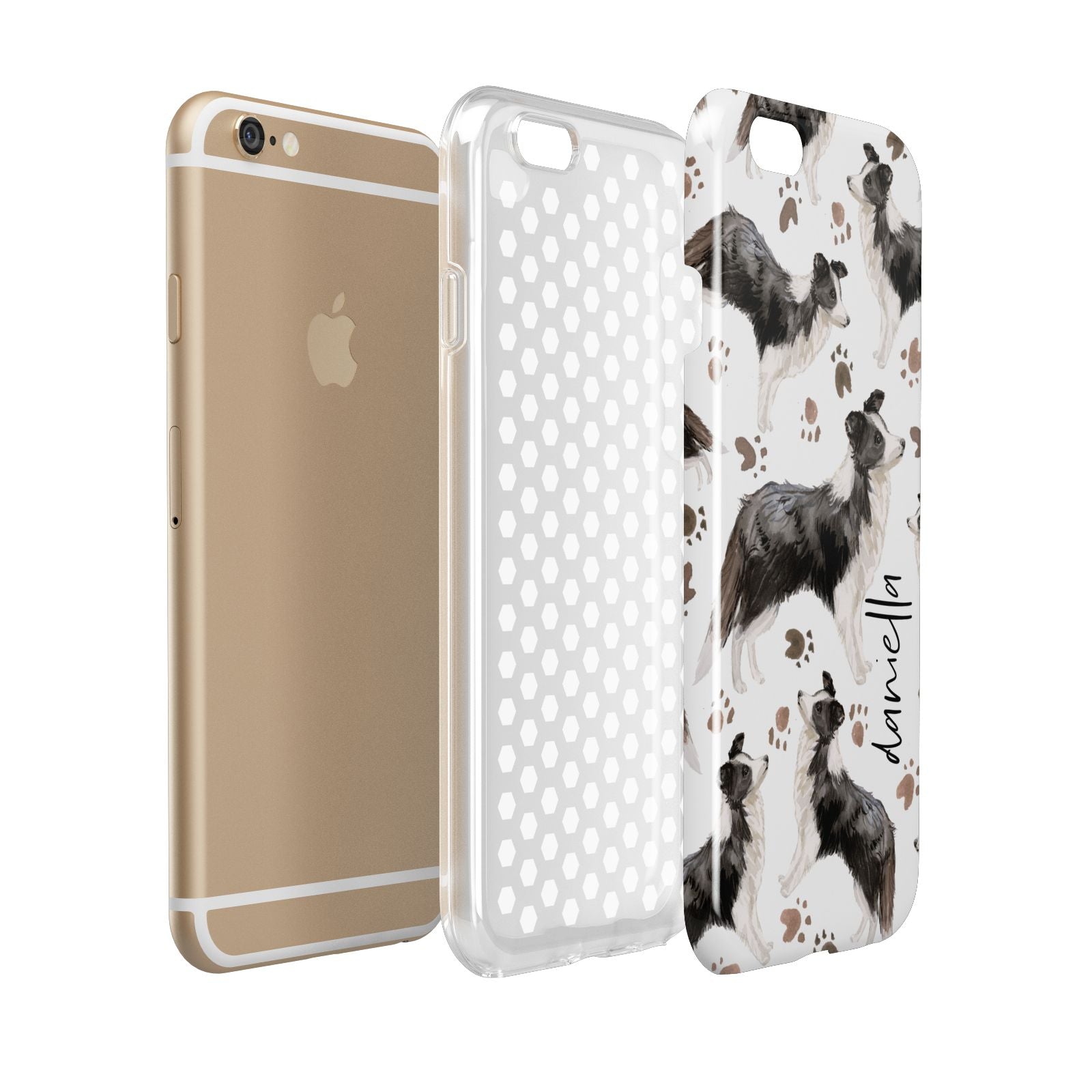 Personalised Border Collie Dog Apple iPhone 6 3D Tough Case Expanded view