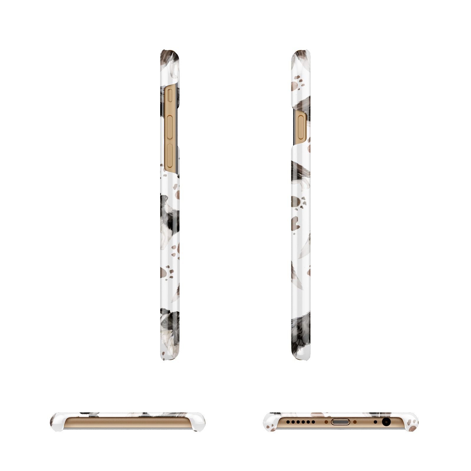 Personalised Border Collie Dog Apple iPhone 6 3D Wrap Snap Case Angled Images