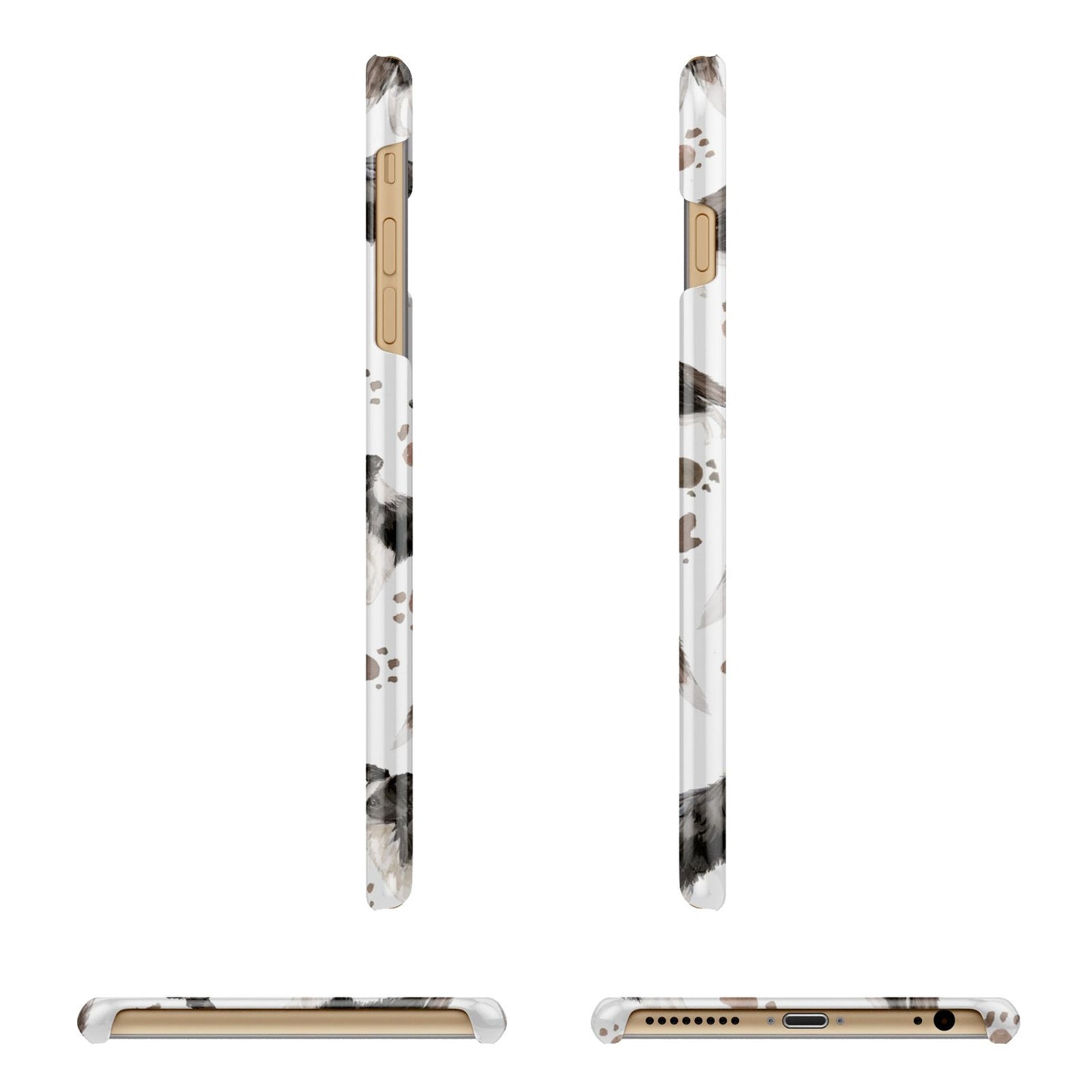 Personalised Border Collie Dog Apple iPhone 6 Plus 3D Wrap Snap Case Angled Images