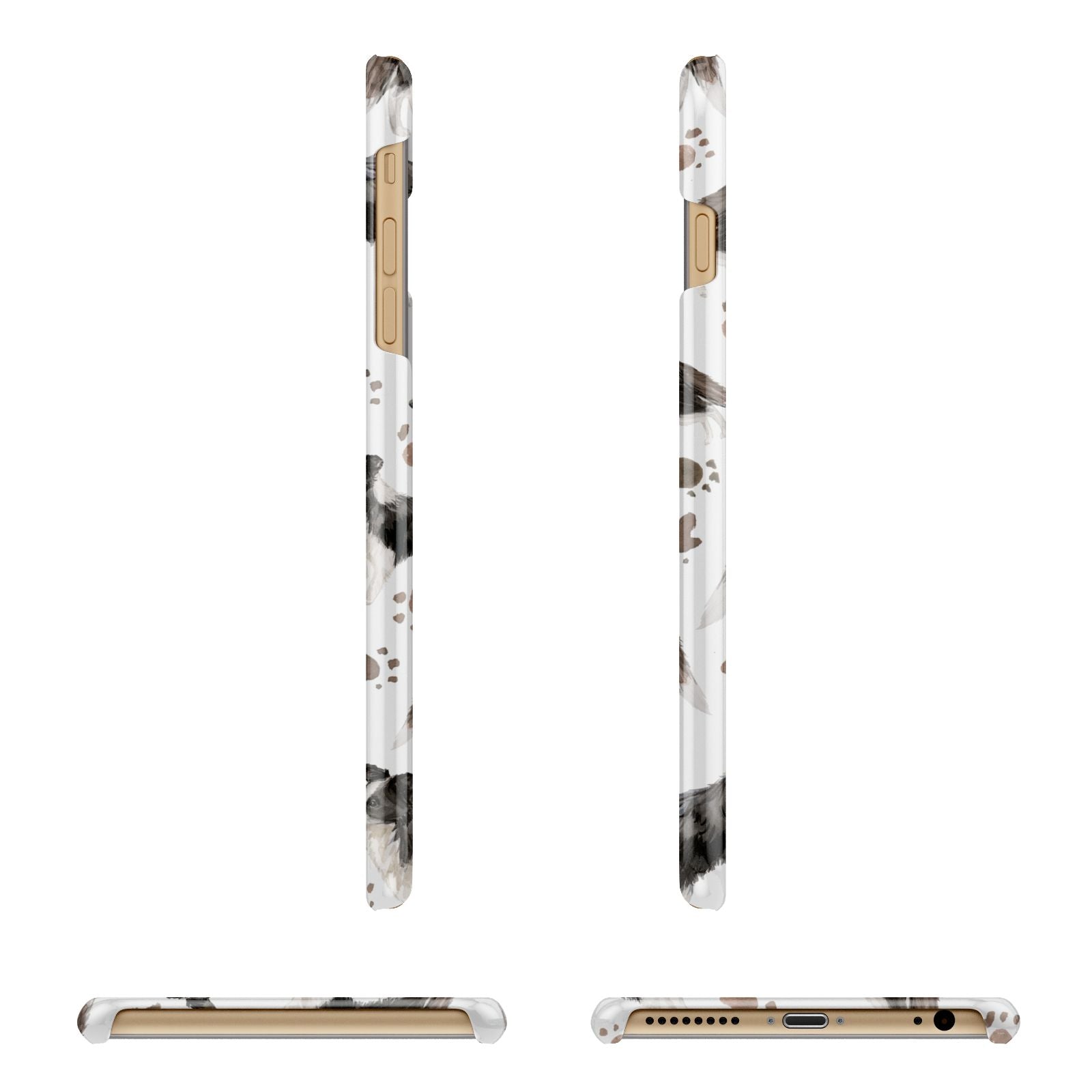 Personalised Border Collie Dog Apple iPhone 6 Plus 3D Wrap Snap Case Angled Images