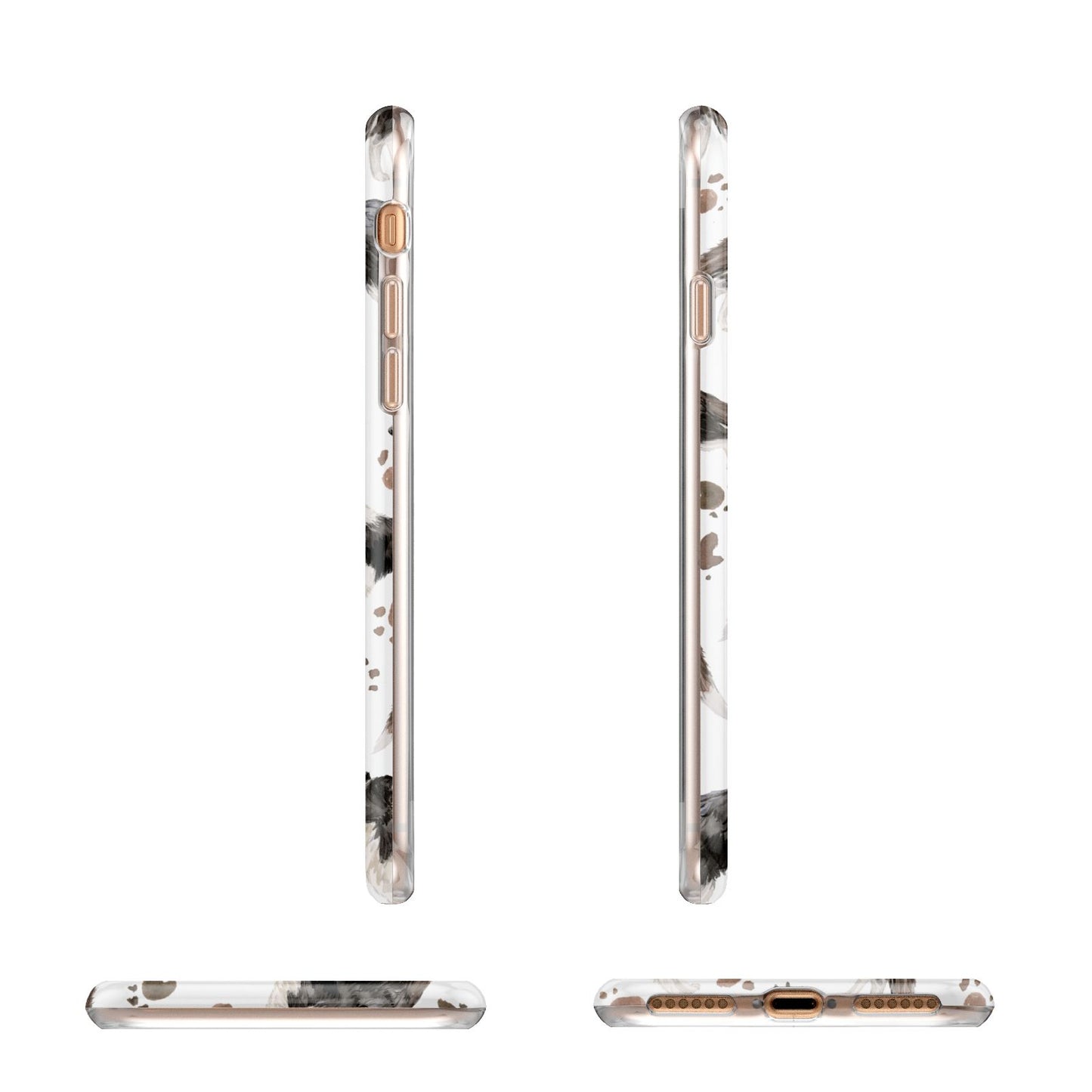 Personalised Border Collie Dog Apple iPhone 7 8 3D Wrap Tough Case Alternative Image Angles