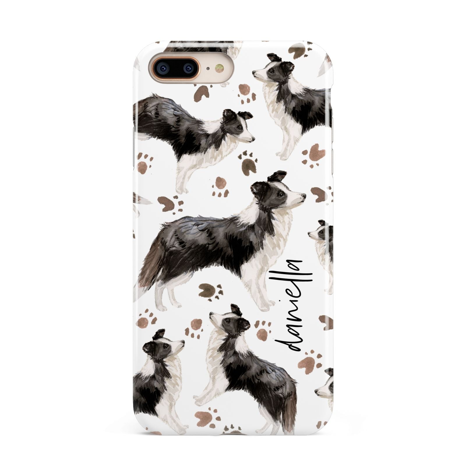 Personalised Border Collie Dog Apple iPhone 7 8 Plus 3D Tough Case