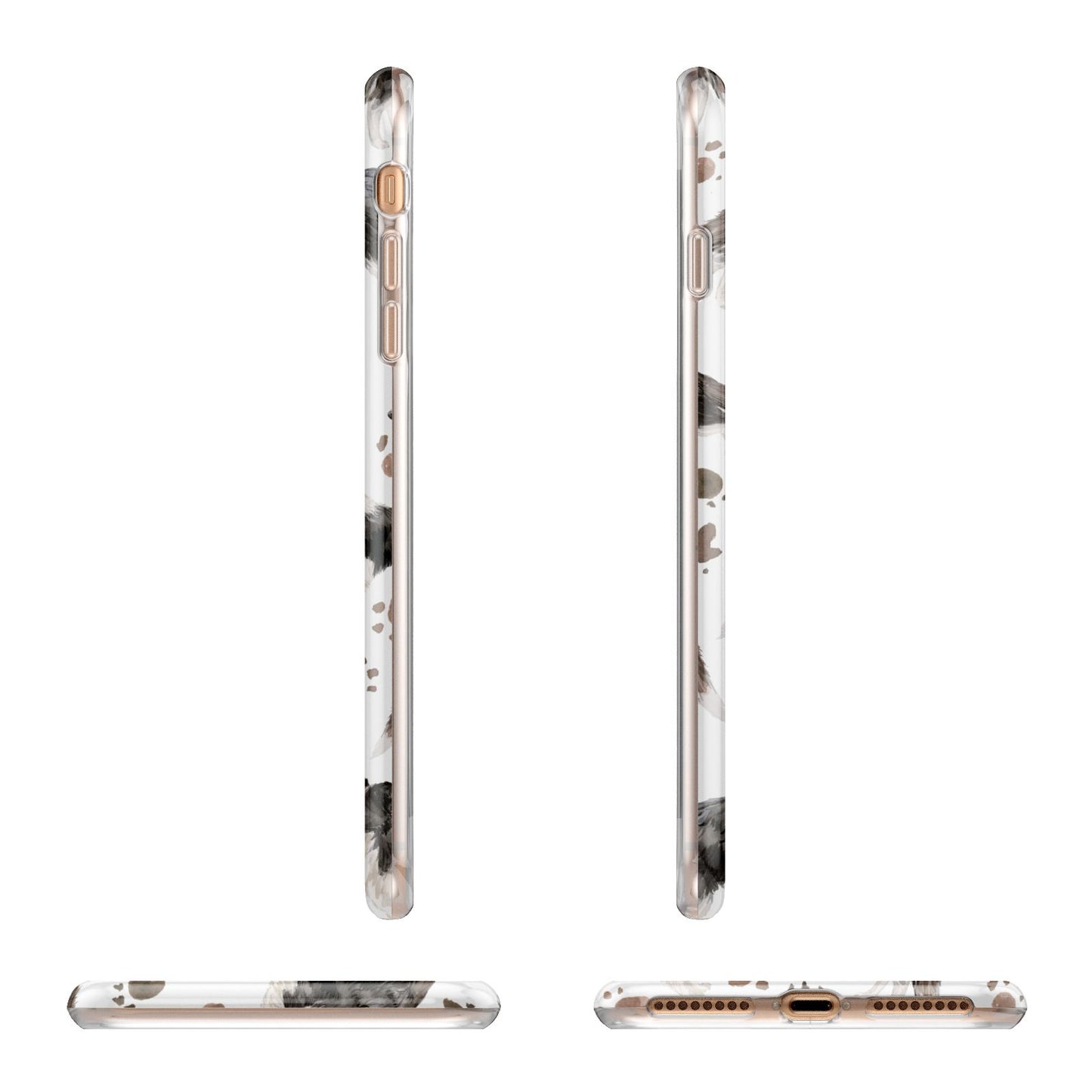 Personalised Border Collie Dog Apple iPhone 7 8 Plus 3D Wrap Tough Case Alternative Image Angles