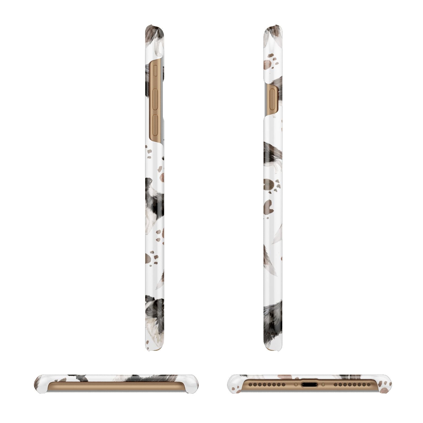 Personalised Border Collie Dog Apple iPhone 7 Plus 3D Wrap Snap Case Angled Images