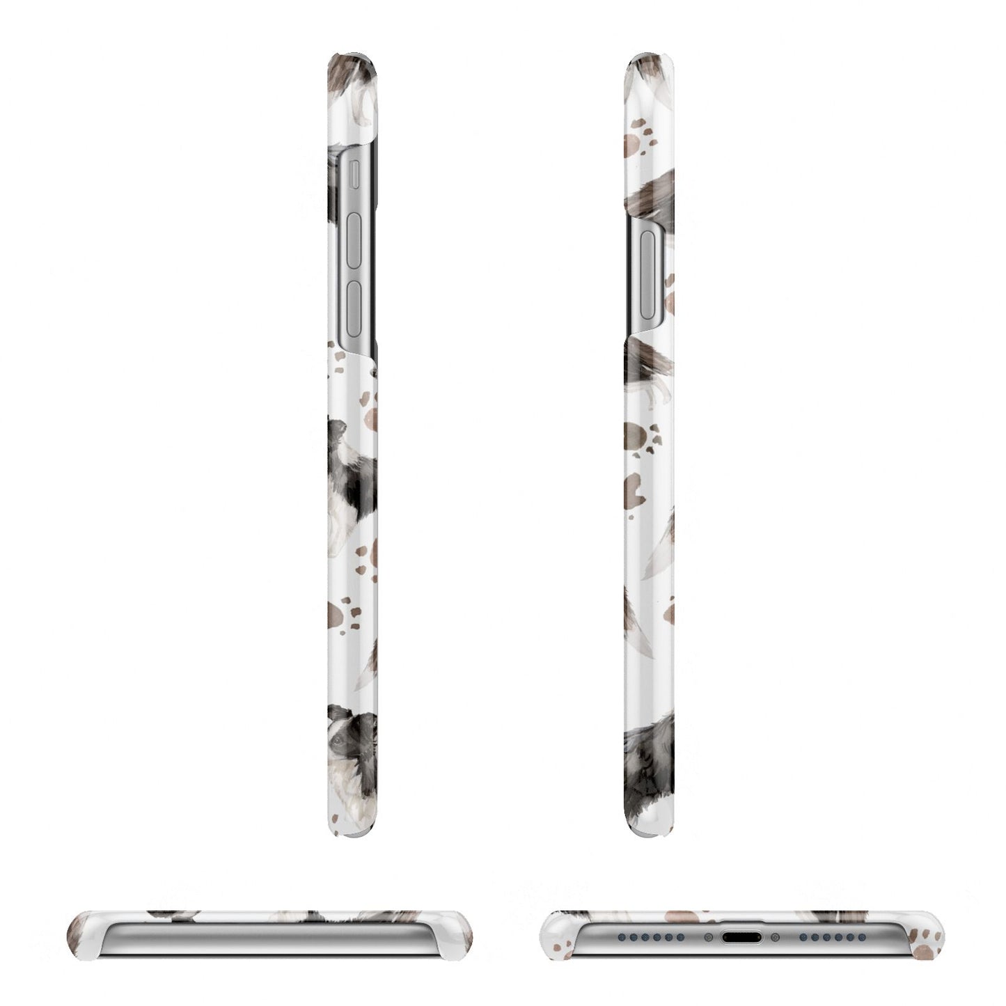 Personalised Border Collie Dog Apple iPhone XR 3D Wrap Snap Case Angled Images on White Phone