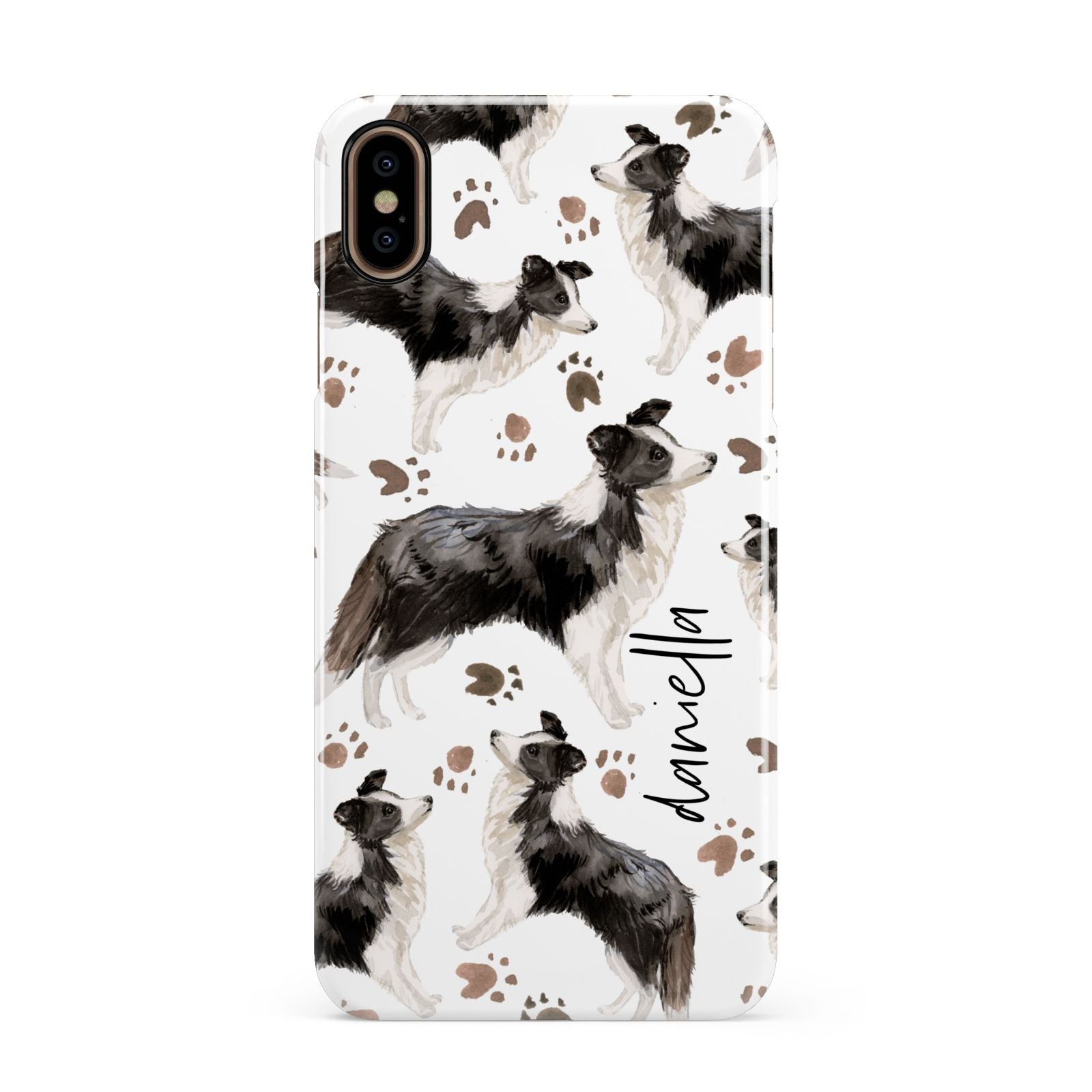 Personalised Border Collie Dog Apple iPhone Xs Max 3D Snap Case