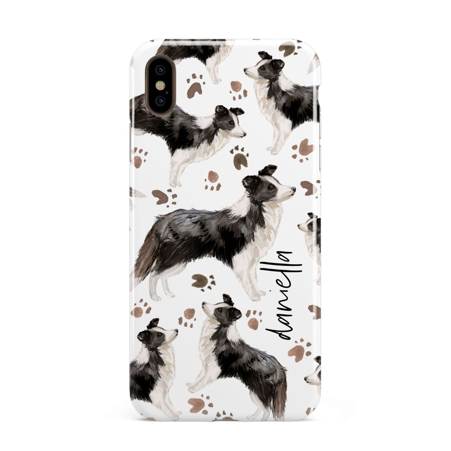 Personalised Border Collie Dog Apple iPhone Xs Max 3D Tough Case