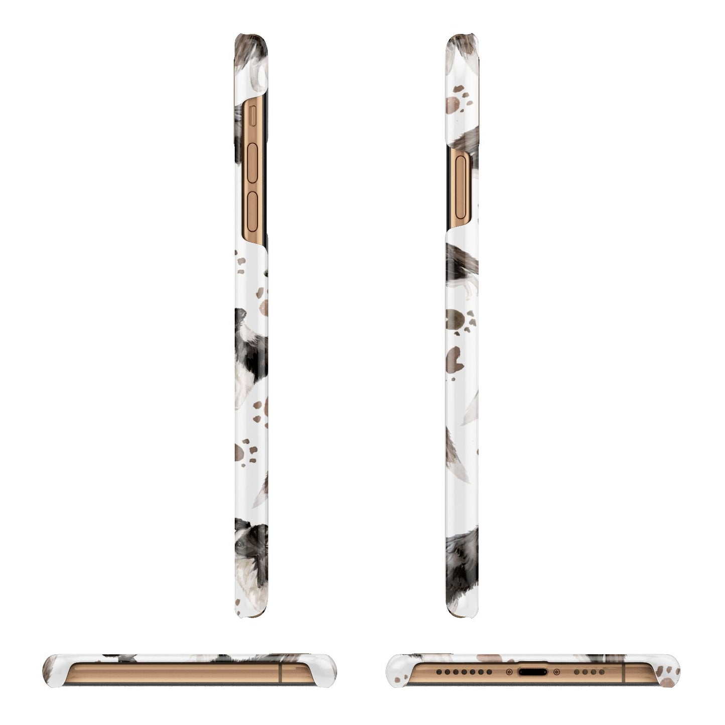 Personalised Border Collie Dog Apple iPhone Xs Max 3D Wrap Snap Case Angled Images