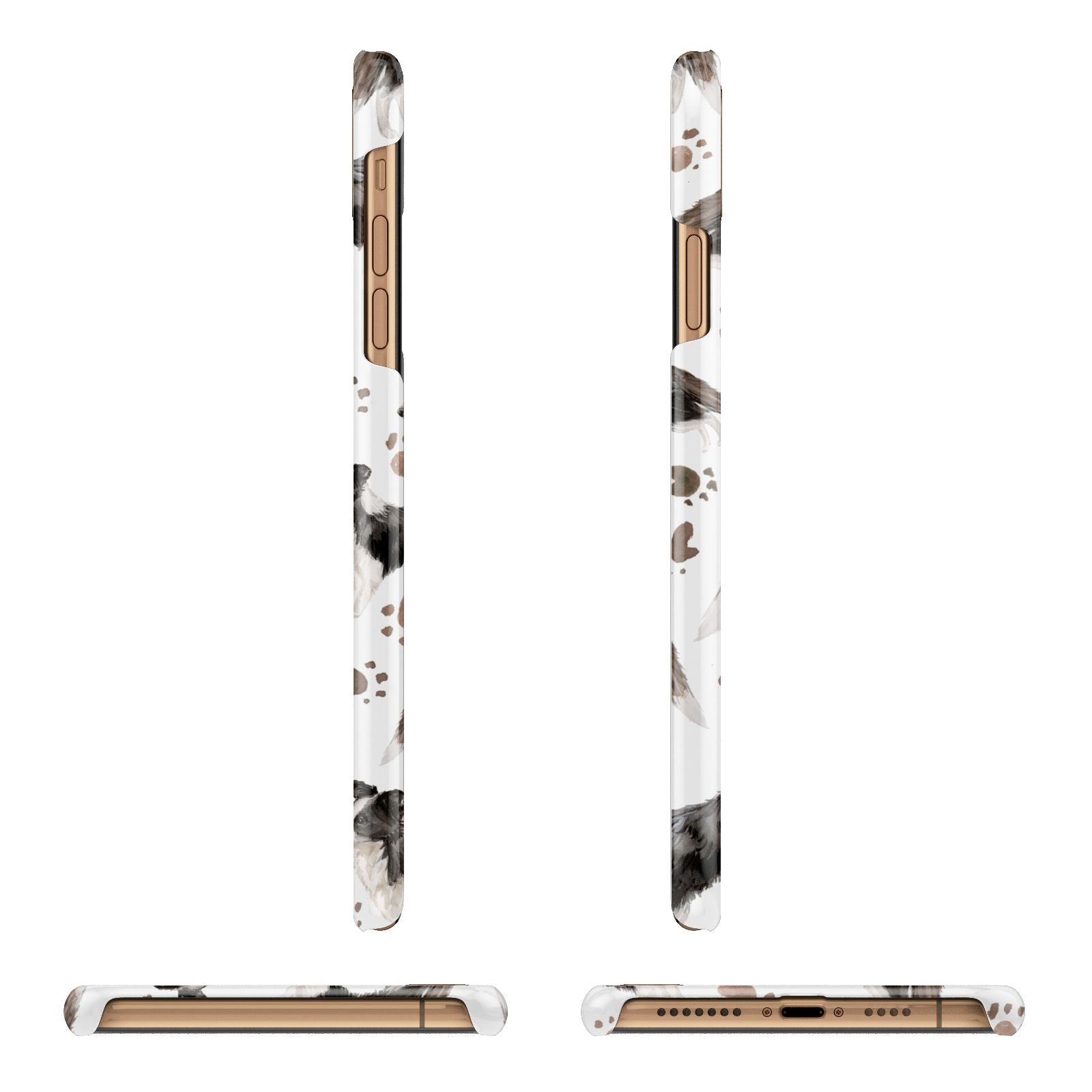 Personalised Border Collie Dog Apple iPhone Xs Max 3D Wrap Snap Case Angled Images