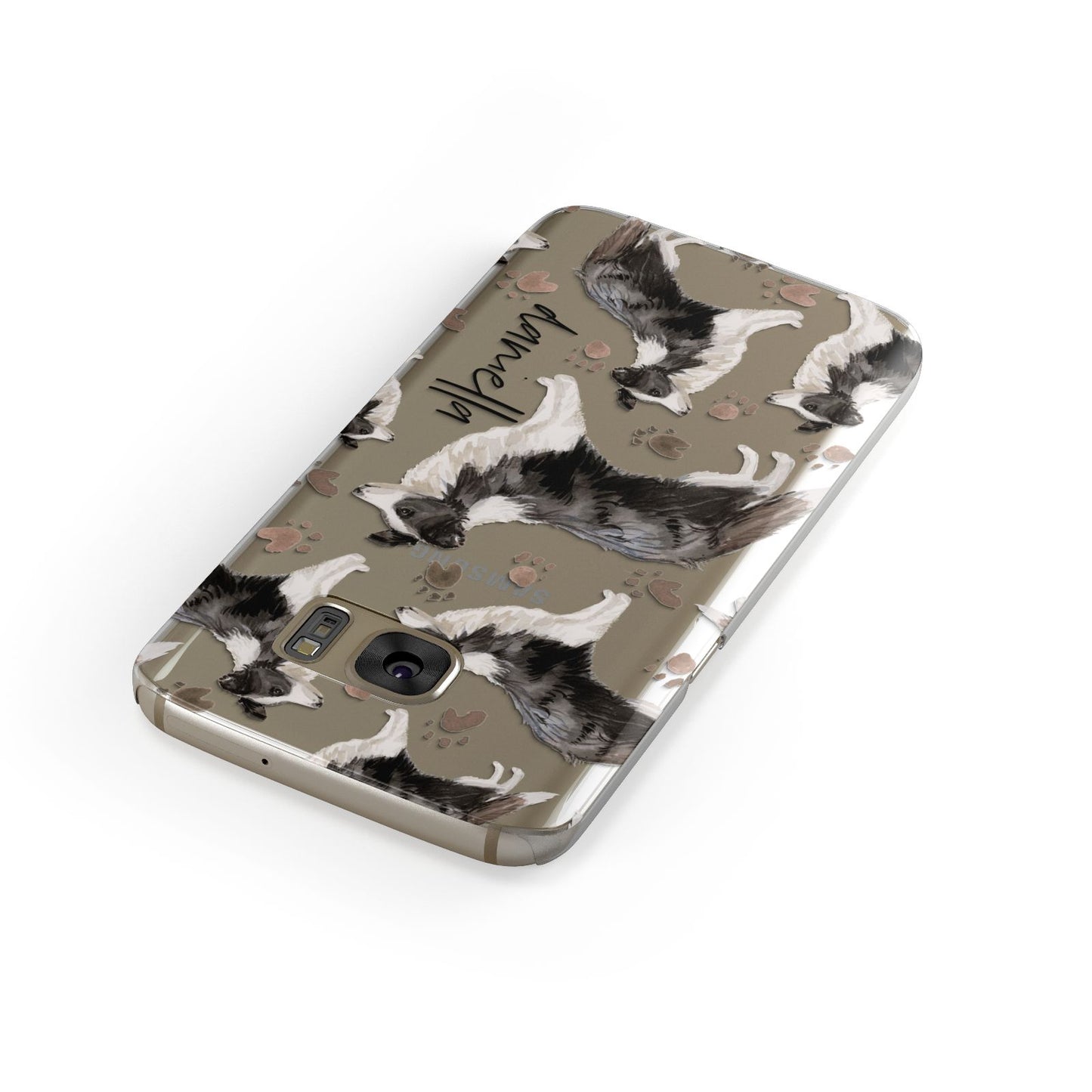 Personalised Border Collie Dog Samsung Galaxy Case Front Close Up