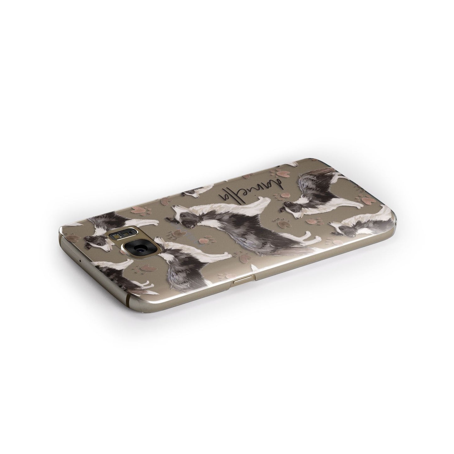 Personalised Border Collie Dog Samsung Galaxy Case Side Close Up