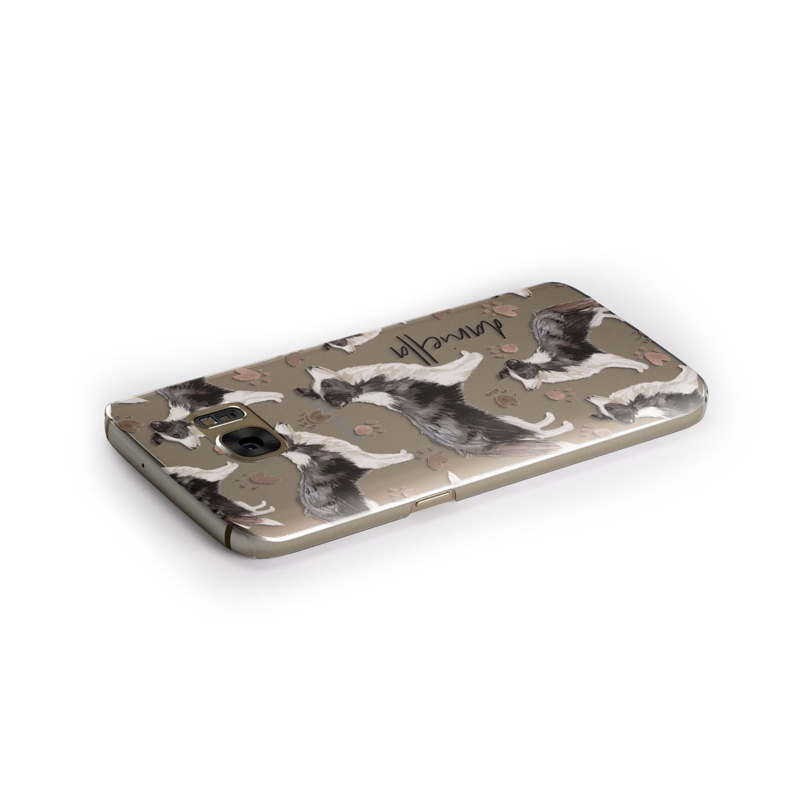 Personalised Border Collie Dog Samsung Galaxy Case Side Close Up
