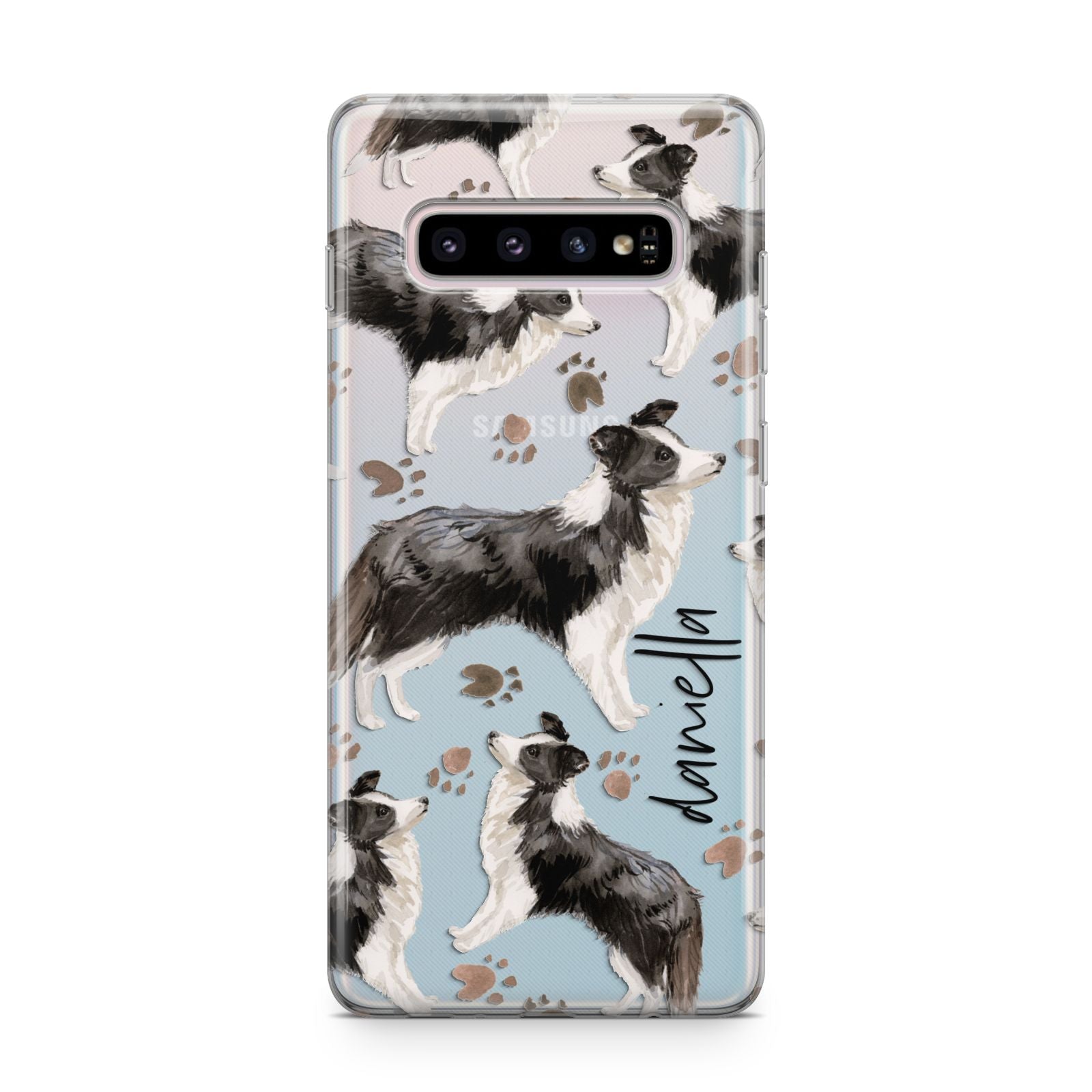 Personalised Border Collie Dog Samsung Galaxy S10 Plus Case