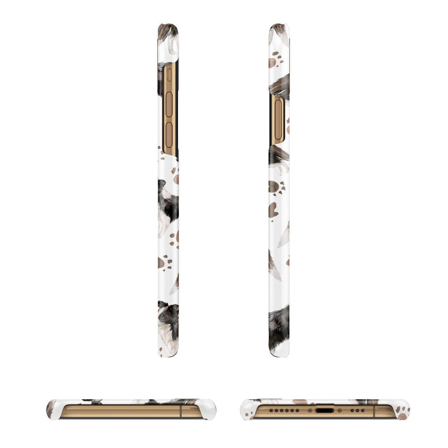 Personalised Border Collie Dog iPhone 11 3D Snap Case Angle Images