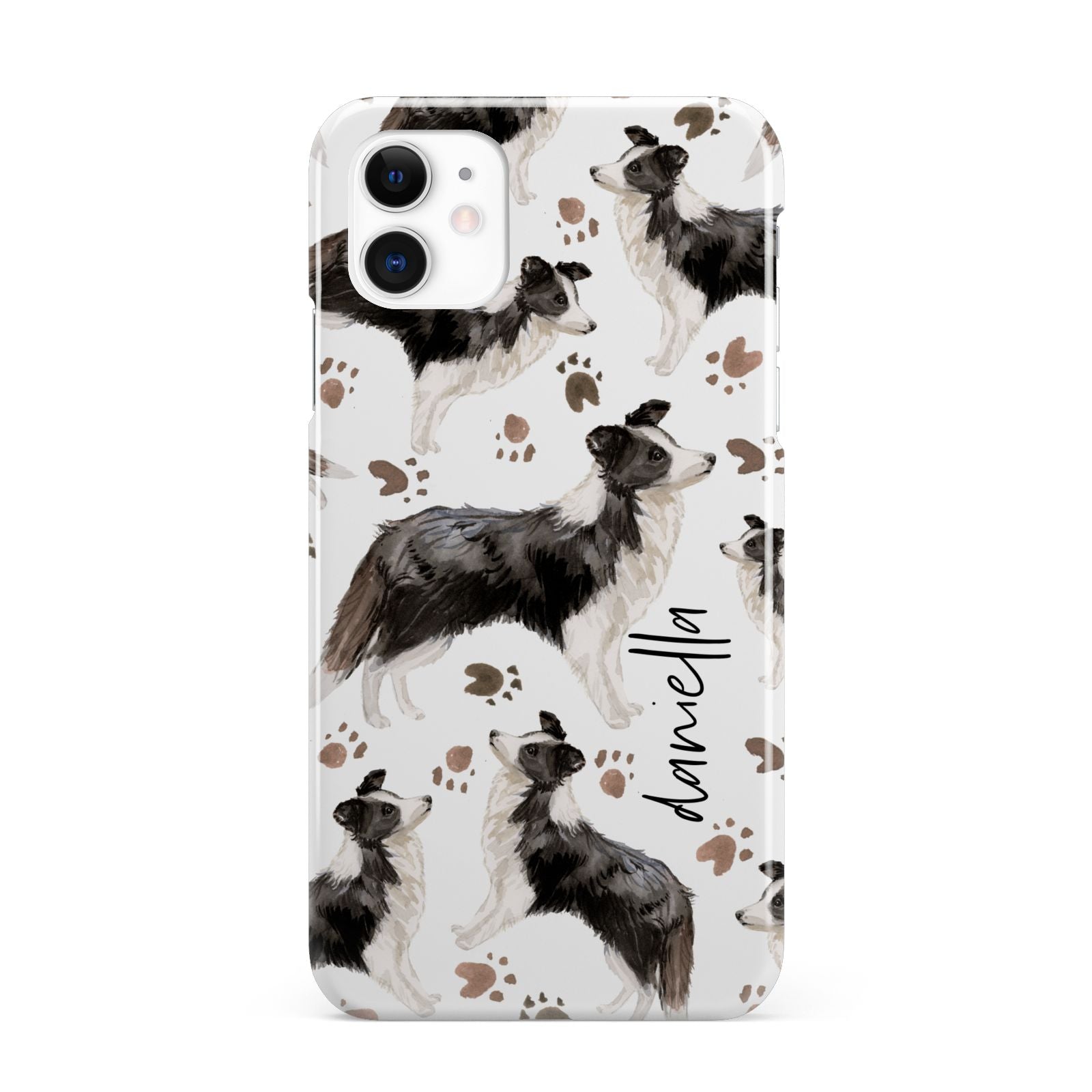 Personalised Border Collie Dog iPhone 11 3D Snap Case