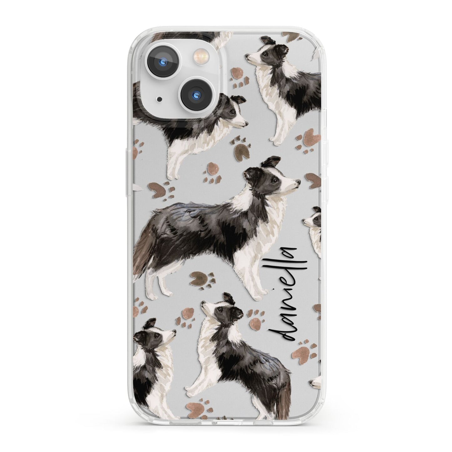 Personalised Border Collie Dog iPhone 13 Clear Bumper Case