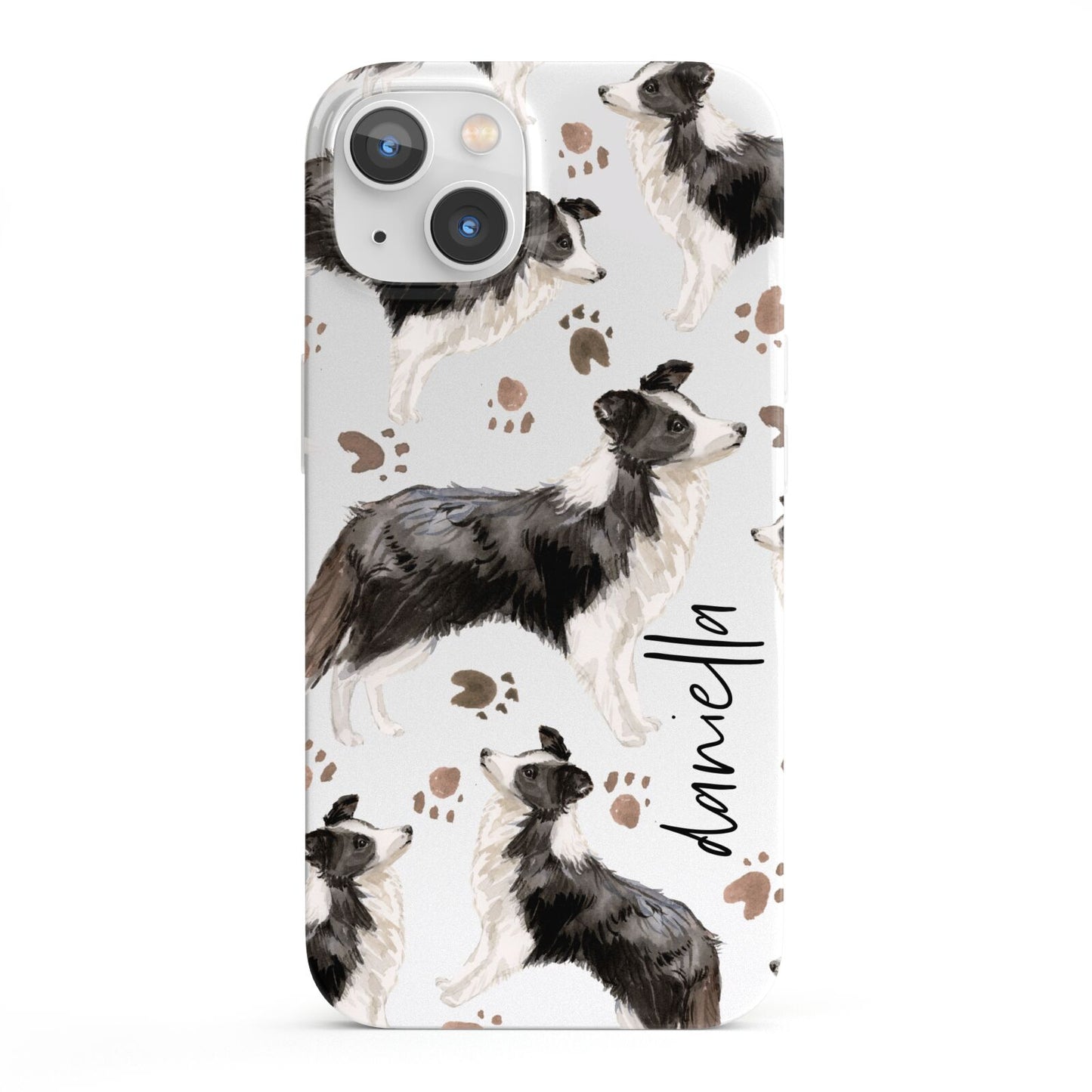 Personalised Border Collie Dog iPhone 13 Full Wrap 3D Snap Case