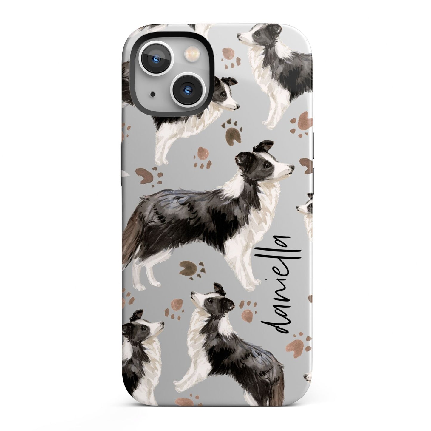 Personalised Border Collie Dog iPhone 13 Full Wrap 3D Tough Case