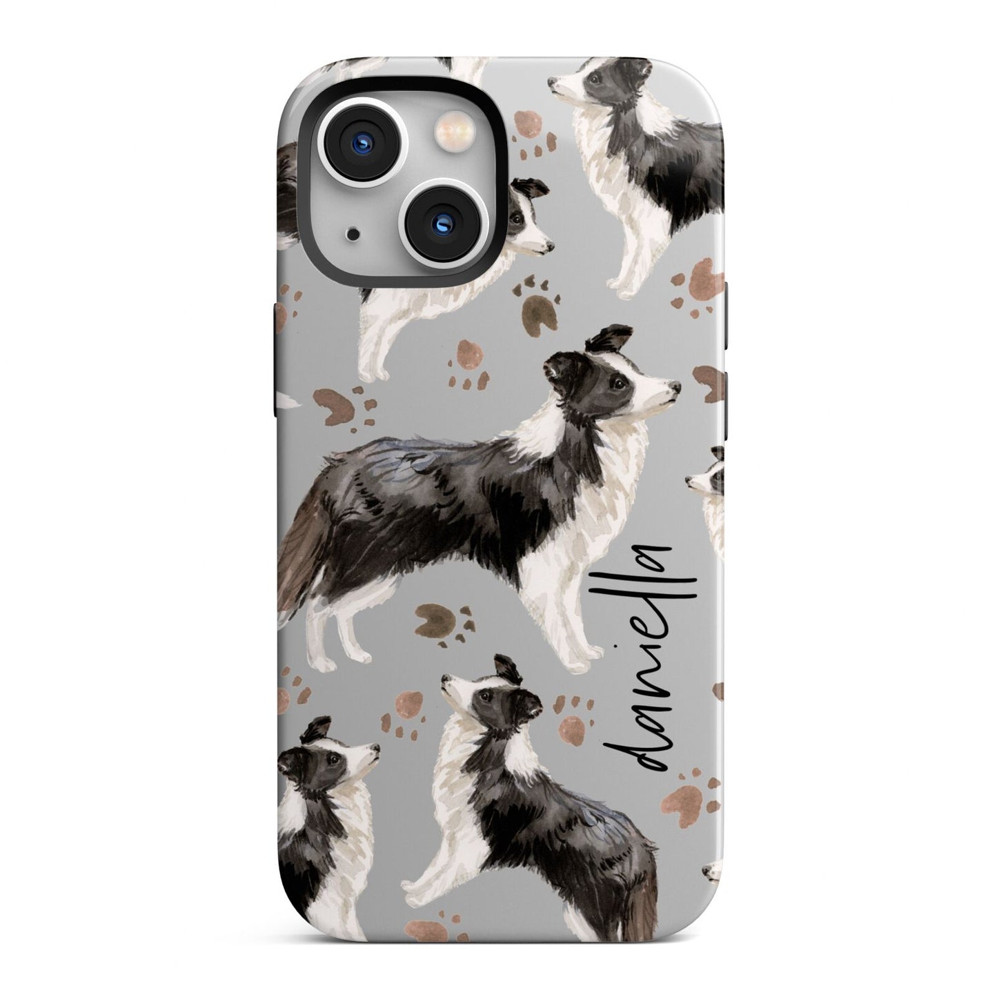 Personalised Border Collie Dog iPhone 13 Mini Full Wrap 3D Tough Case