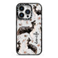Personalised Border Collie Dog iPhone 14 Pro Black Impact Case on Silver phone