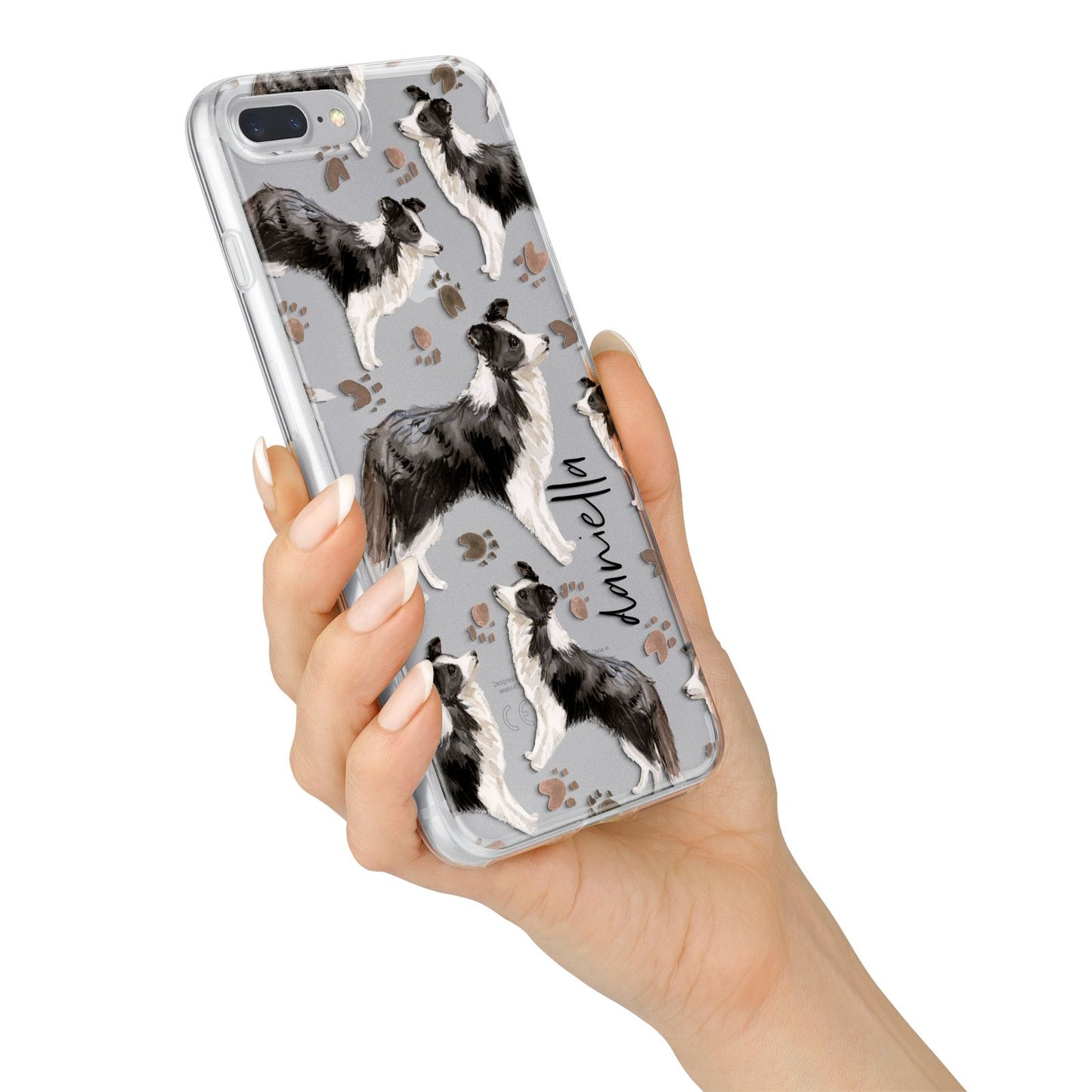 Personalised Border Collie Dog iPhone 7 Plus Bumper Case on Silver iPhone Alternative Image