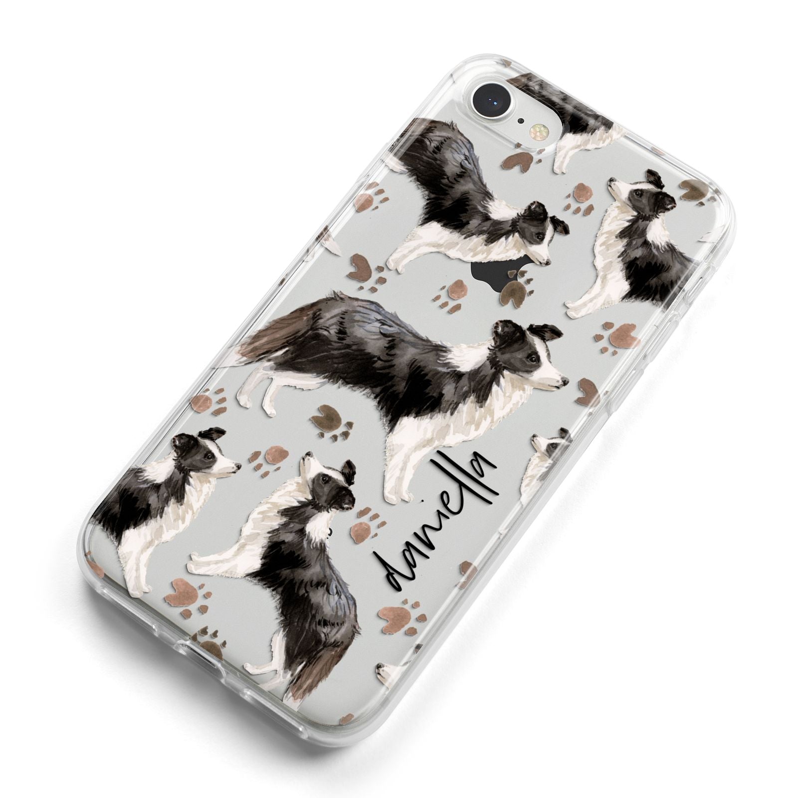 Personalised Border Collie Dog iPhone 8 Bumper Case on Silver iPhone Alternative Image