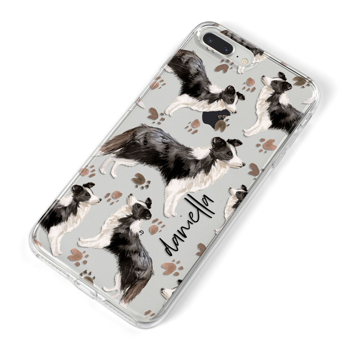 Personalised Border Collie Dog iPhone 8 Plus Bumper Case on Silver iPhone Alternative Image