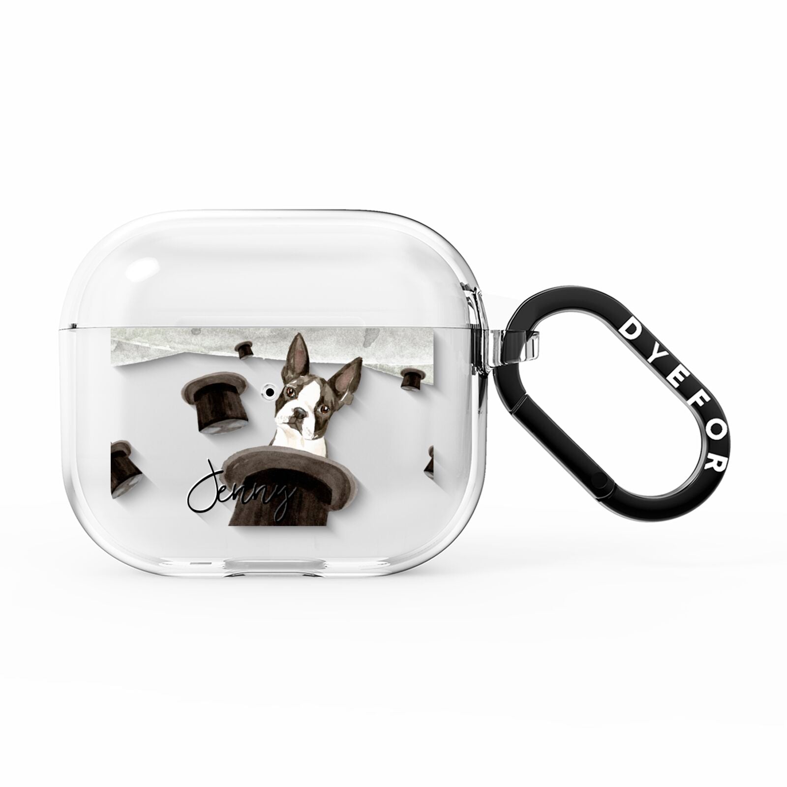 Personalised Boston Terrier AirPods Clear Case 3rd Gen