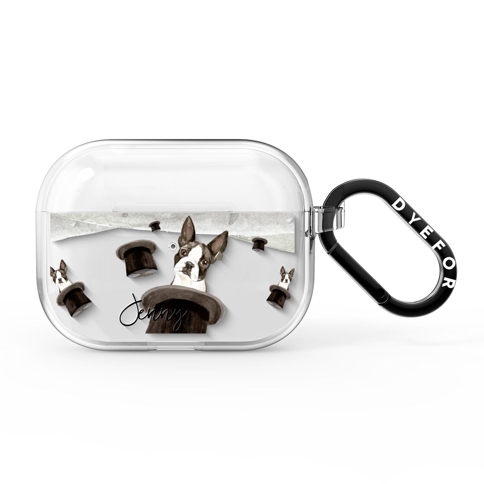 Personalised Boston Terrier AirPods Pro Clear Case