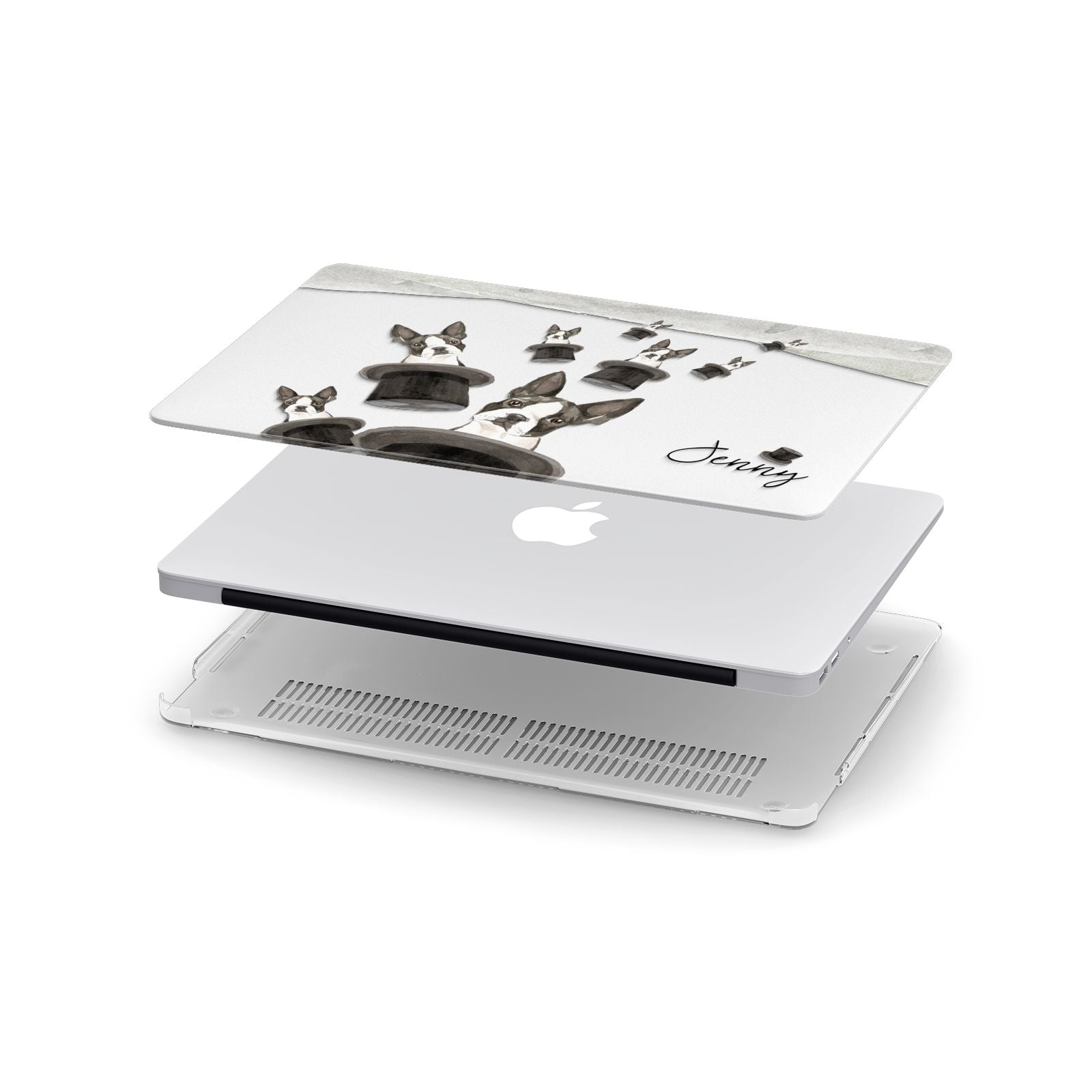 Personalised Boston Terrier Apple MacBook Case in Detail