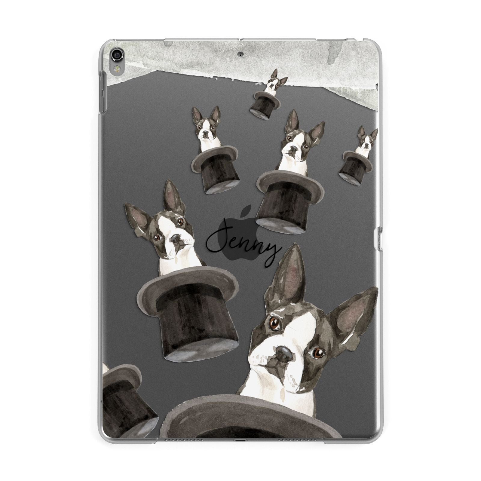 Personalised Boston Terrier Apple iPad Grey Case