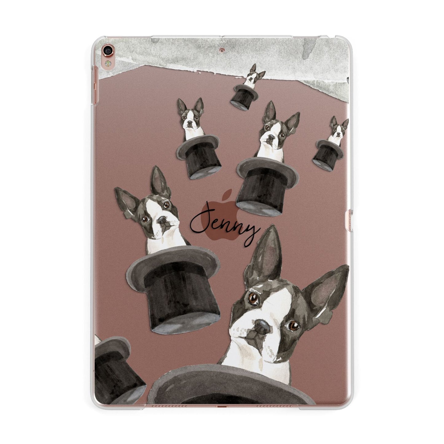 Personalised Boston Terrier Apple iPad Rose Gold Case