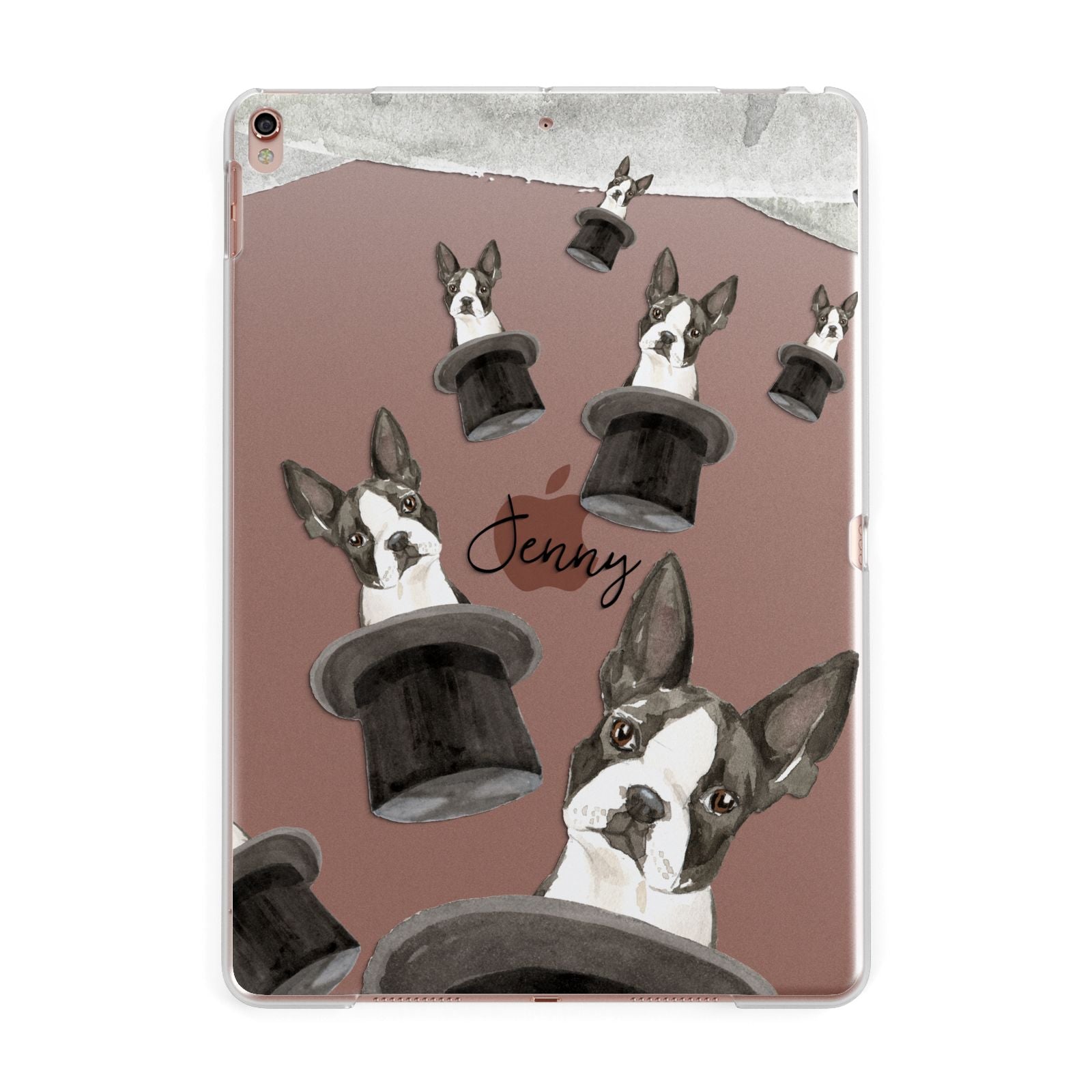 Personalised Boston Terrier Apple iPad Rose Gold Case