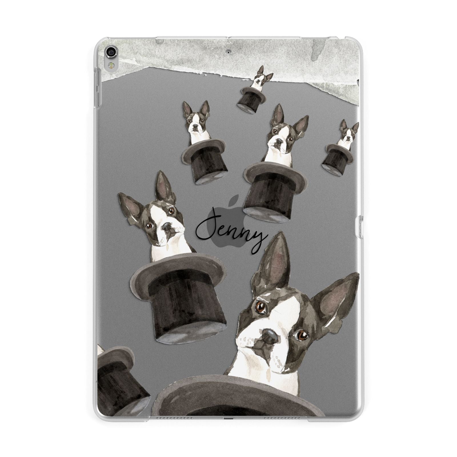 Personalised Boston Terrier Apple iPad Silver Case