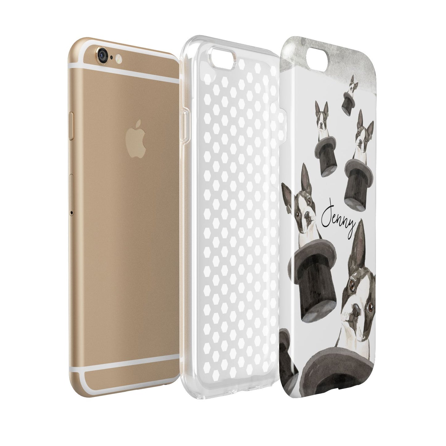 Personalised Boston Terrier Apple iPhone 6 3D Tough Case Expanded view