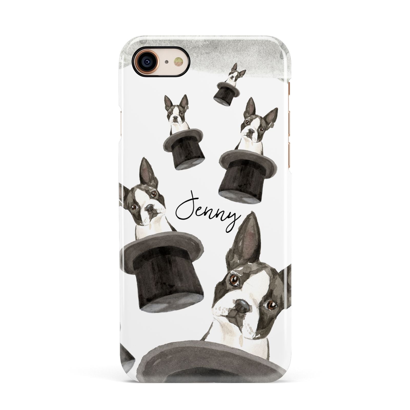 Personalised Boston Terrier Apple iPhone 7 8 3D Snap Case