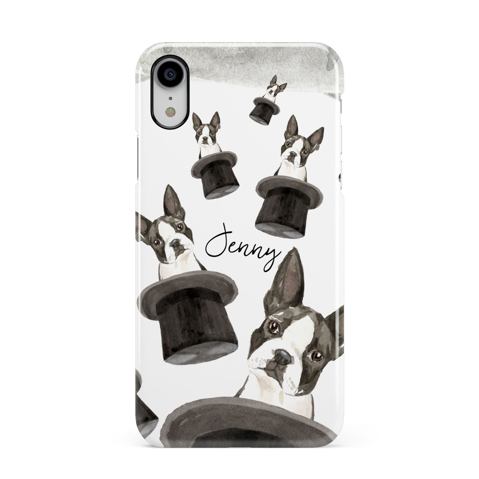 Personalised Boston Terrier Apple iPhone XR White 3D Snap Case