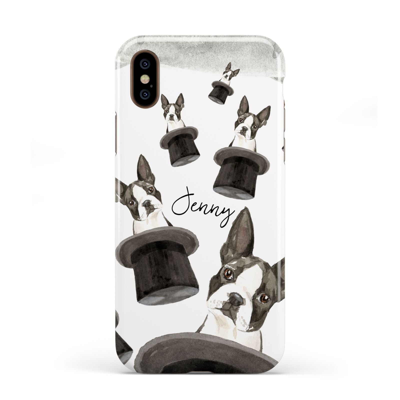 Personalised Boston Terrier Apple iPhone XS 3D Tough