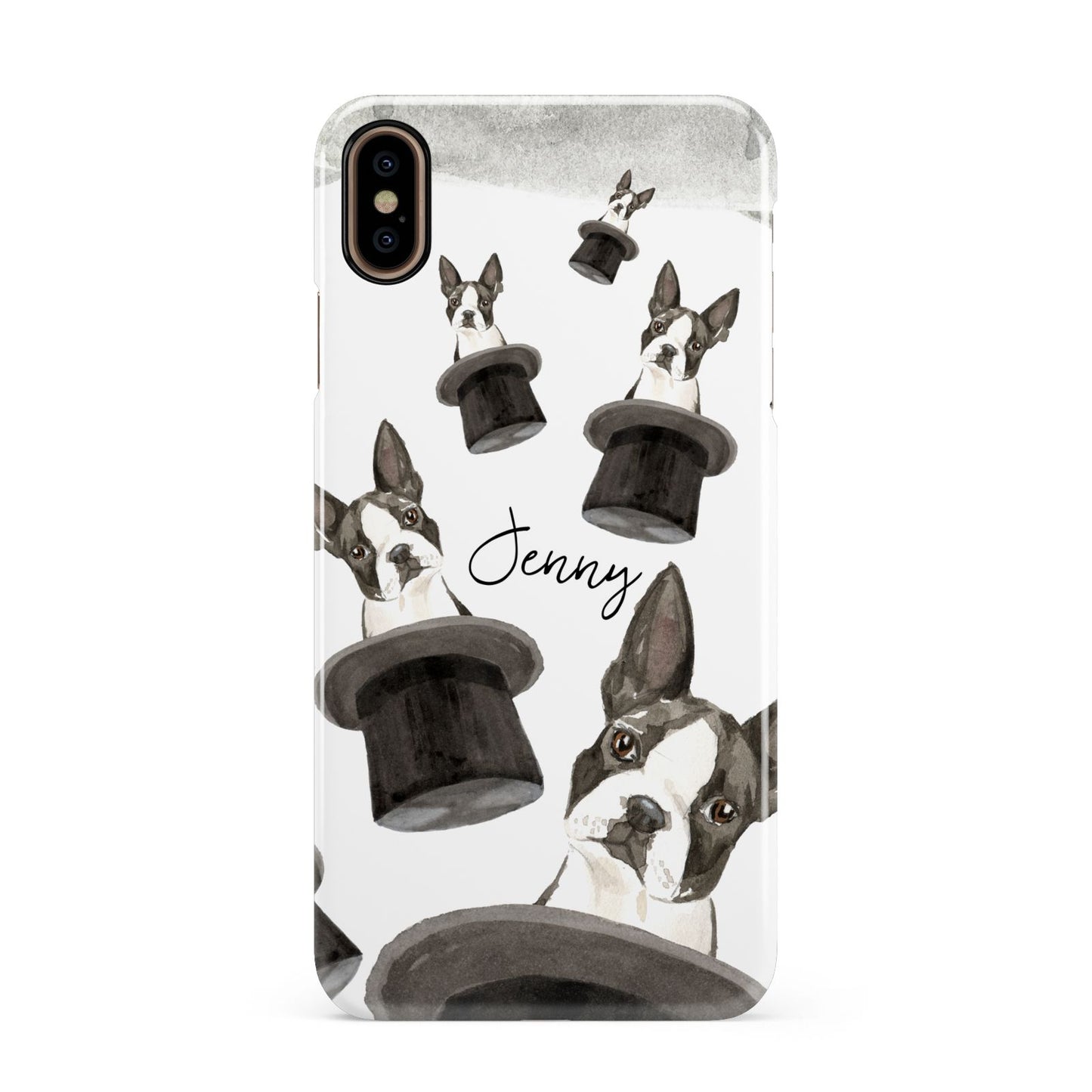 Personalised Boston Terrier Apple iPhone Xs Max 3D Snap Case