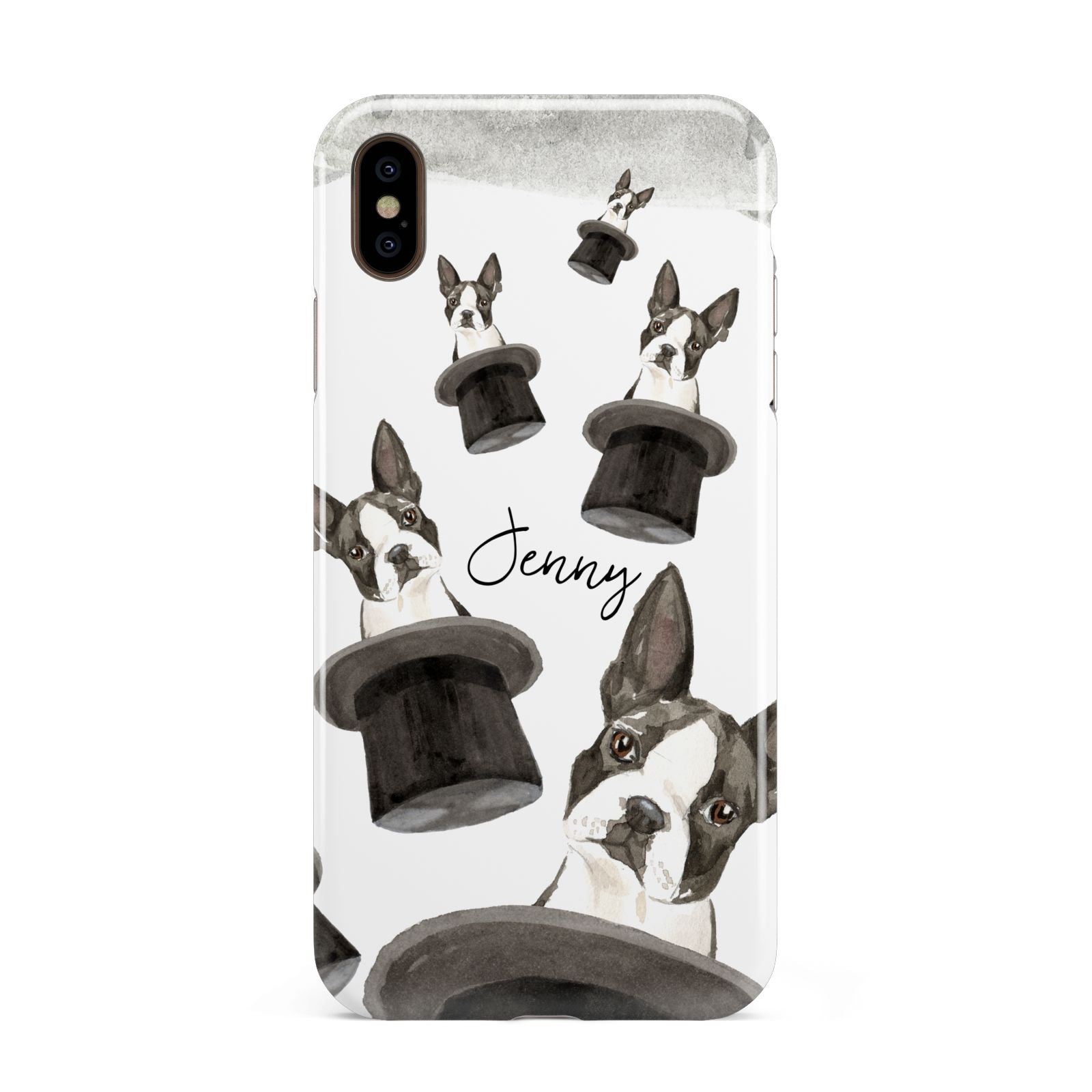 Personalised Boston Terrier Apple iPhone Xs Max 3D Tough Case