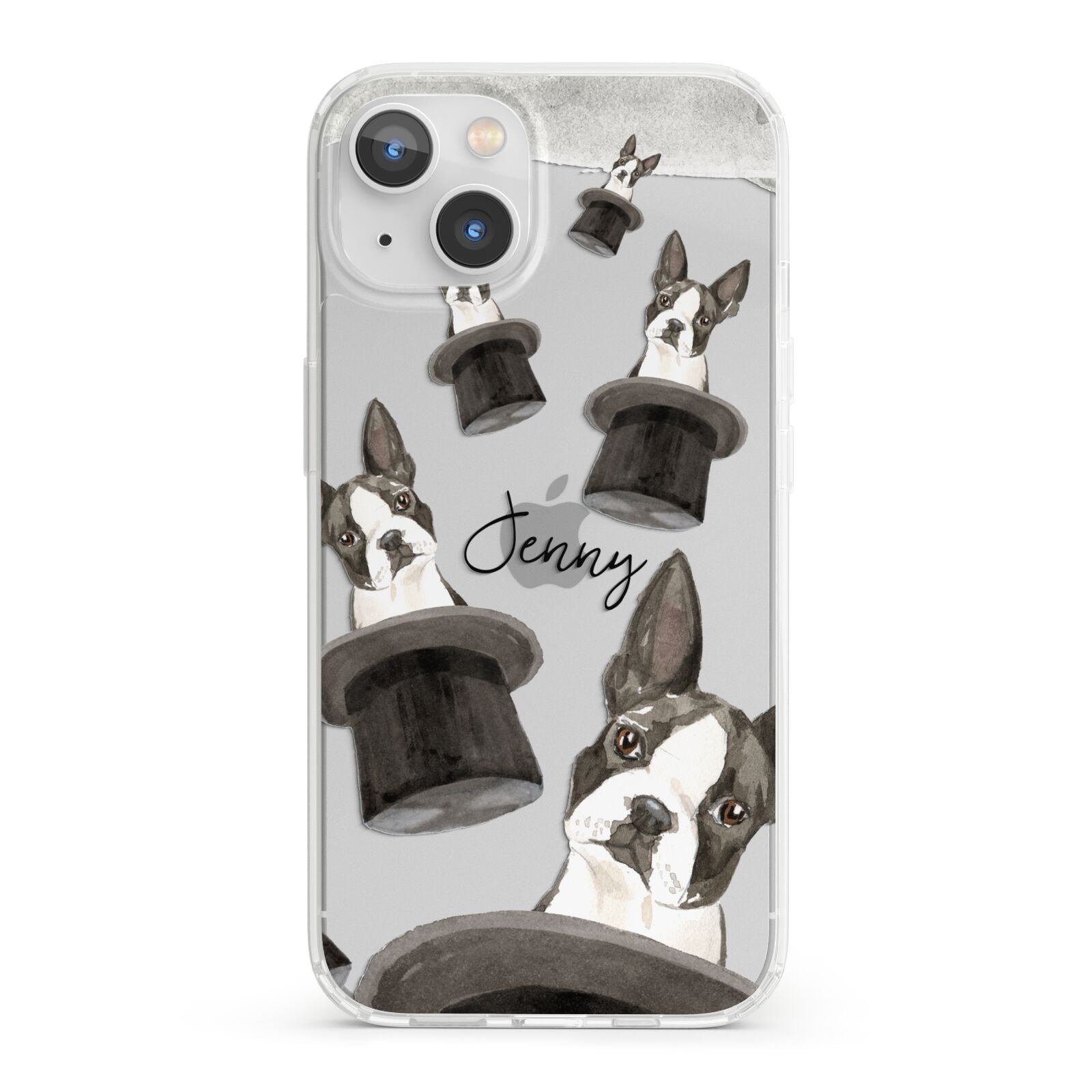 Personalised Boston Terrier iPhone 13 Clear Bumper Case