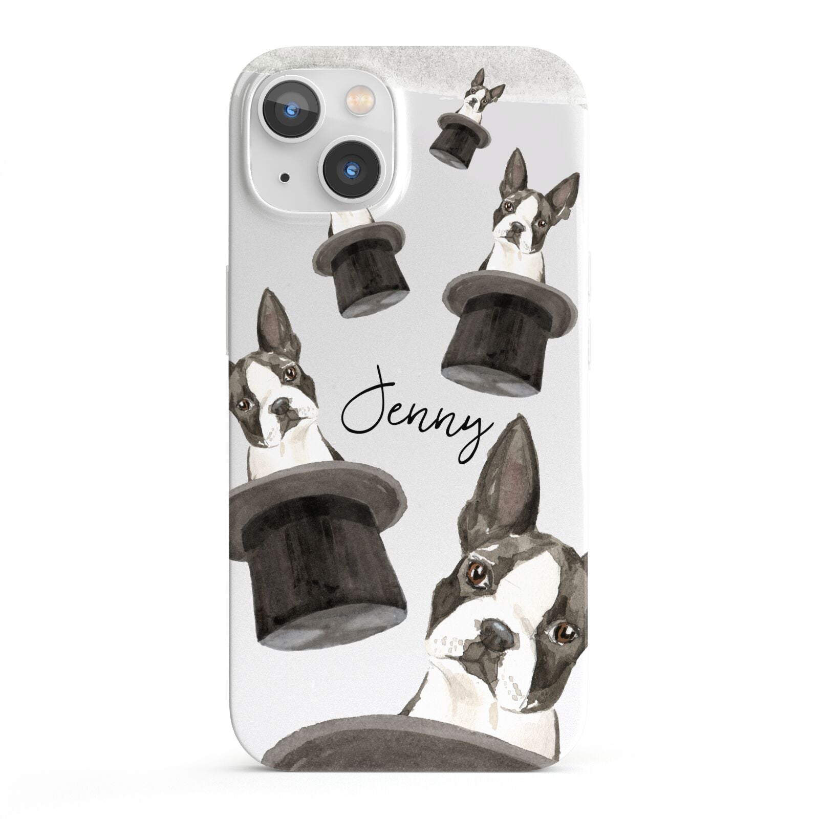 Personalised Boston Terrier iPhone 13 Full Wrap 3D Snap Case