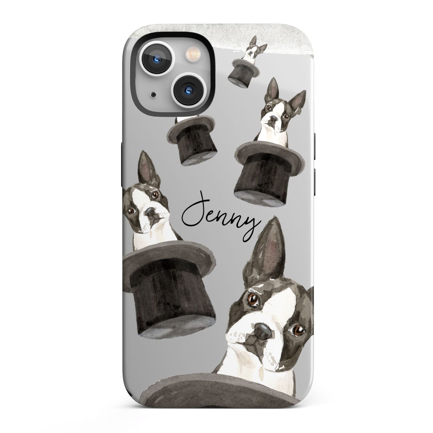 Personalised Boston Terrier iPhone 13 Full Wrap 3D Tough Case