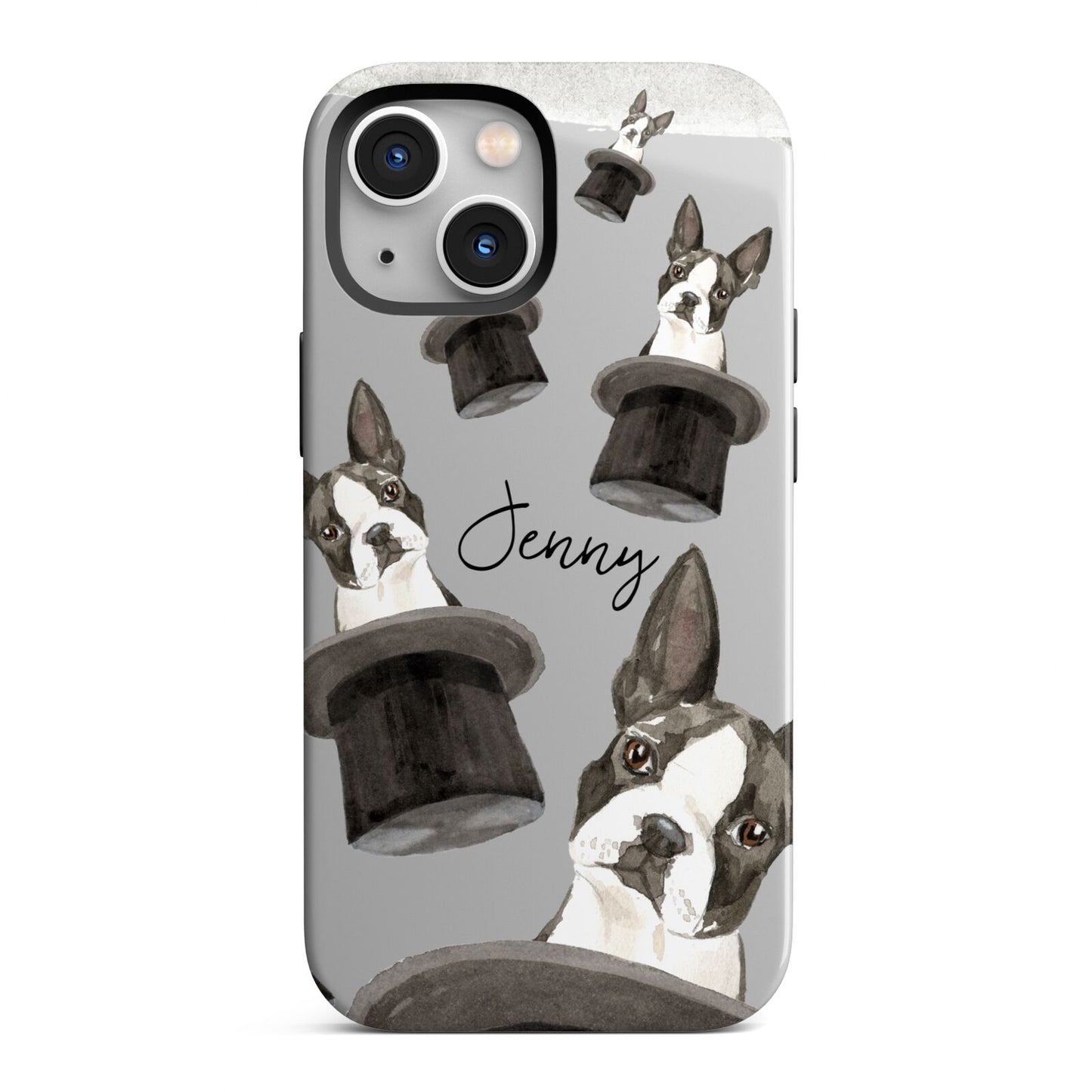 Personalised Boston Terrier iPhone 13 Mini Full Wrap 3D Tough Case