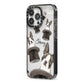 Personalised Boston Terrier iPhone 13 Pro Black Impact Case Side Angle on Silver phone