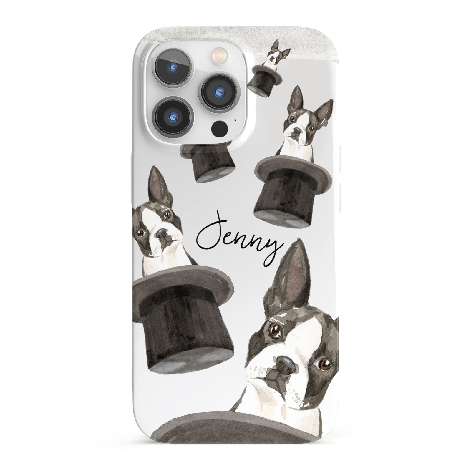 Personalised Boston Terrier iPhone 13 Pro Full Wrap 3D Snap Case