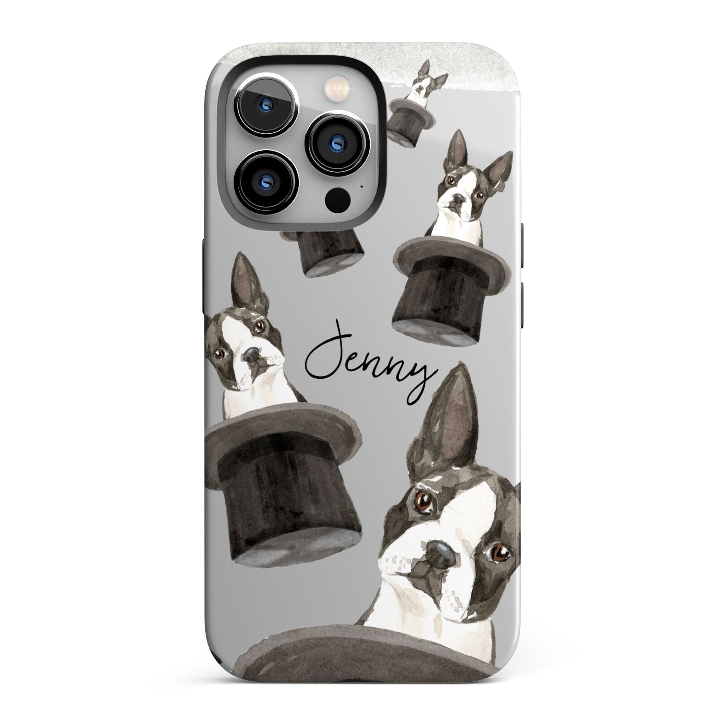 Personalised Boston Terrier iPhone 13 Pro Full Wrap 3D Tough Case