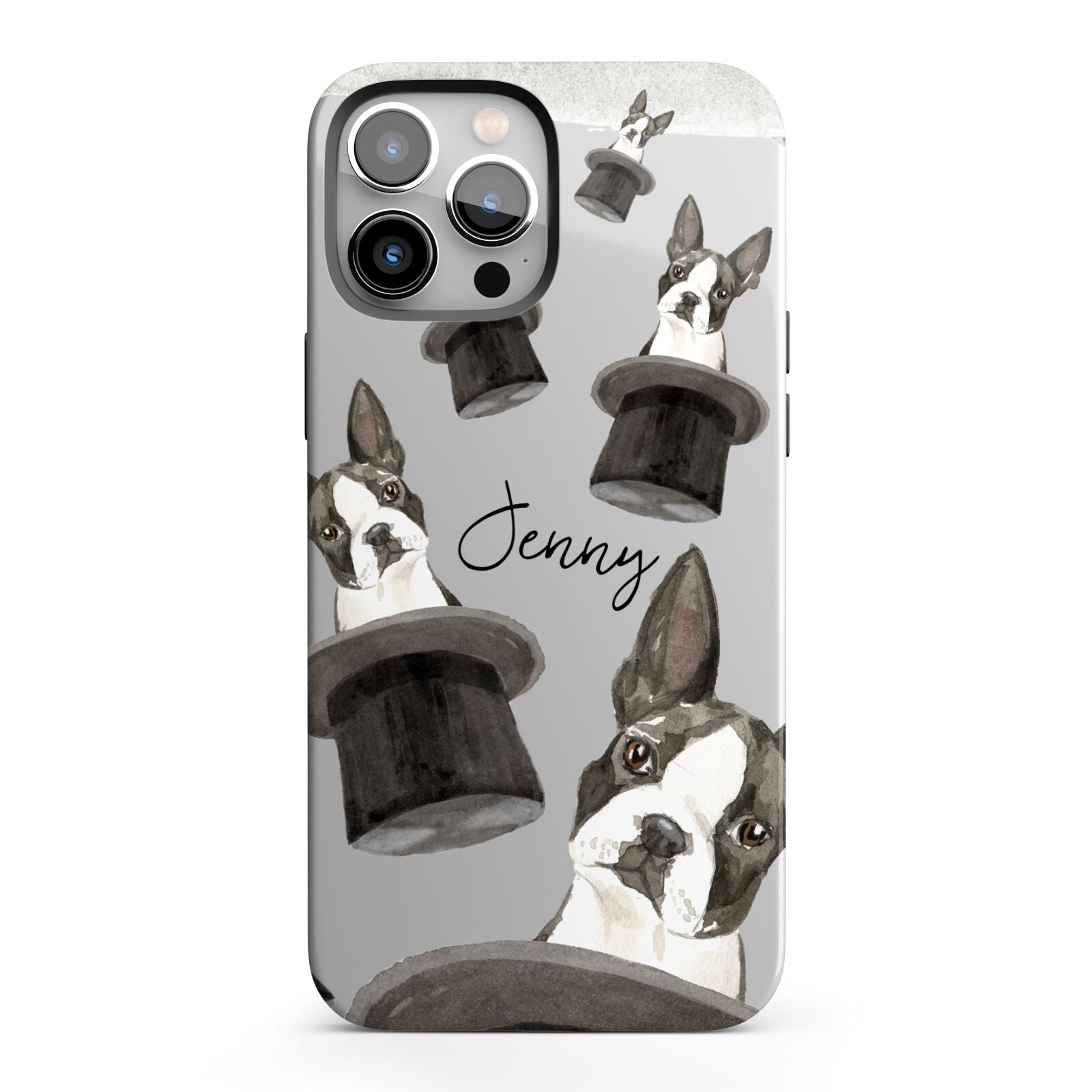 Personalised Boston Terrier iPhone 13 Pro Max Full Wrap 3D Tough Case