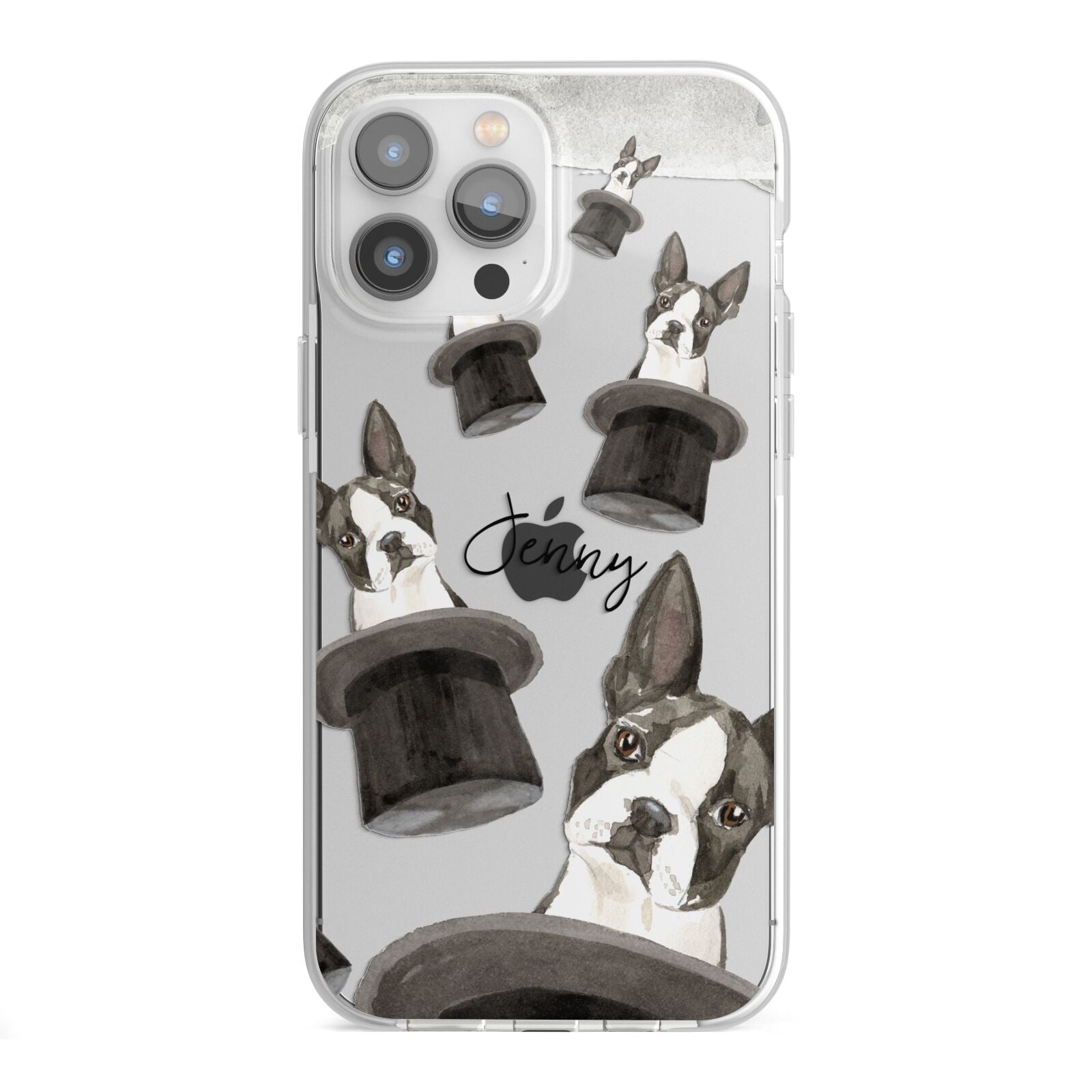 Personalised Boston Terrier iPhone 13 Pro Max TPU Impact Case with White Edges